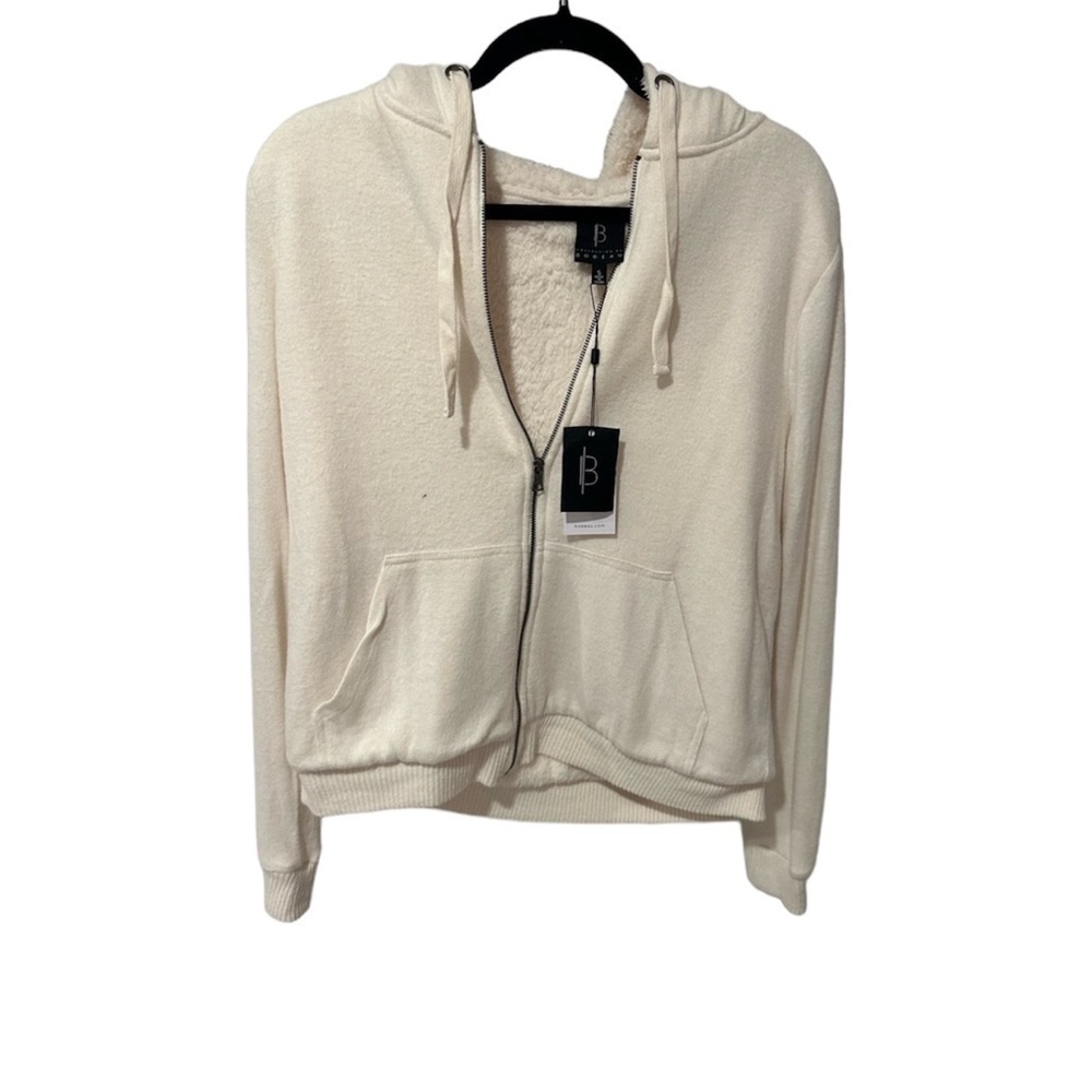 Bobeau Womens Flocked Zip Hoodie Sweatshirt, size S